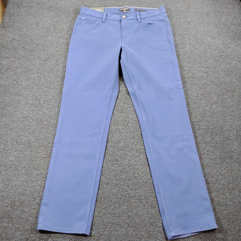 Banana Republic Traveler Slim Fit Pant Mens 33x32 Blue Stretch Chino Minimalist